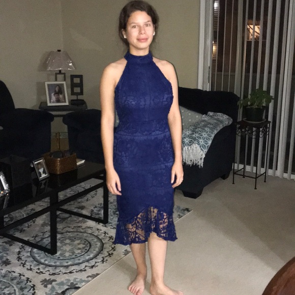 Blue Lace Dress - Picture 1 of 3